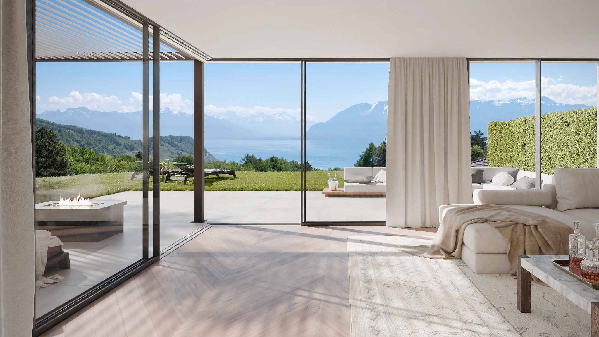 Trois villas de standing sur plans avec vue sur le lac 
Villa C