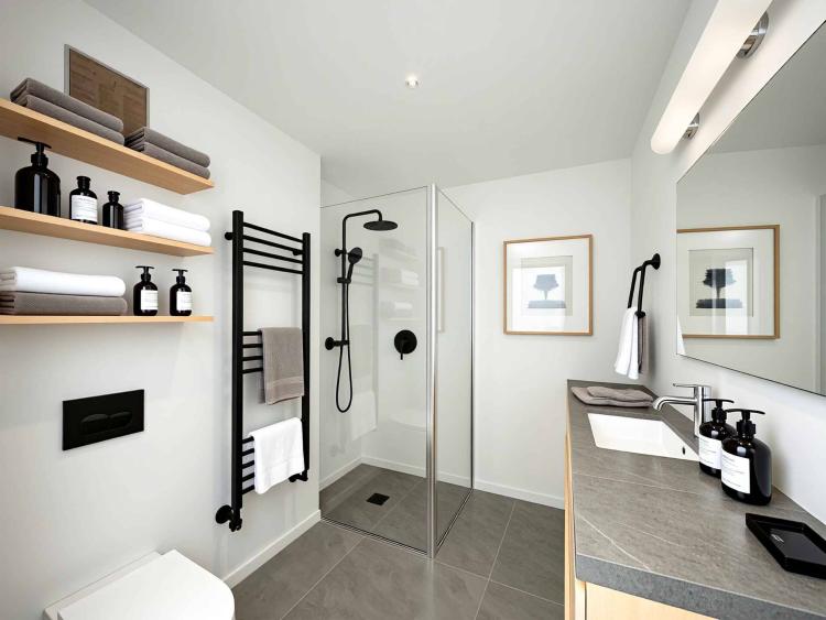 Élégant attique contemporain avec grande terrasse 