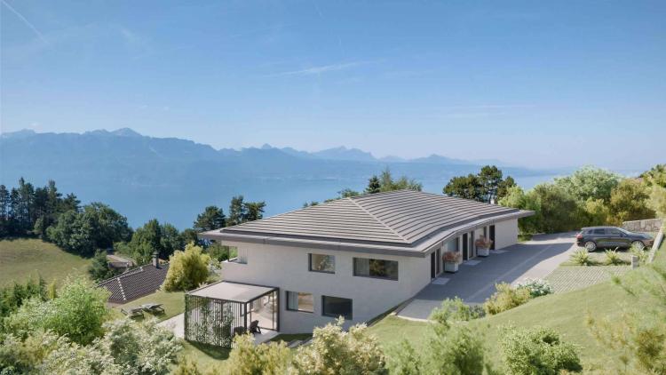 Trois villas de standing sur plans avec vue sur le lac 
Villa A 