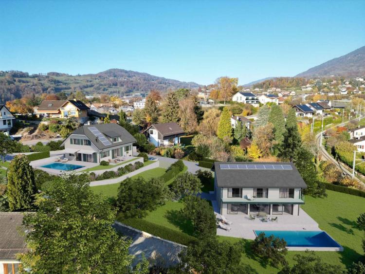 Villa individuelle neuve avec piscine, cadre résidentiel