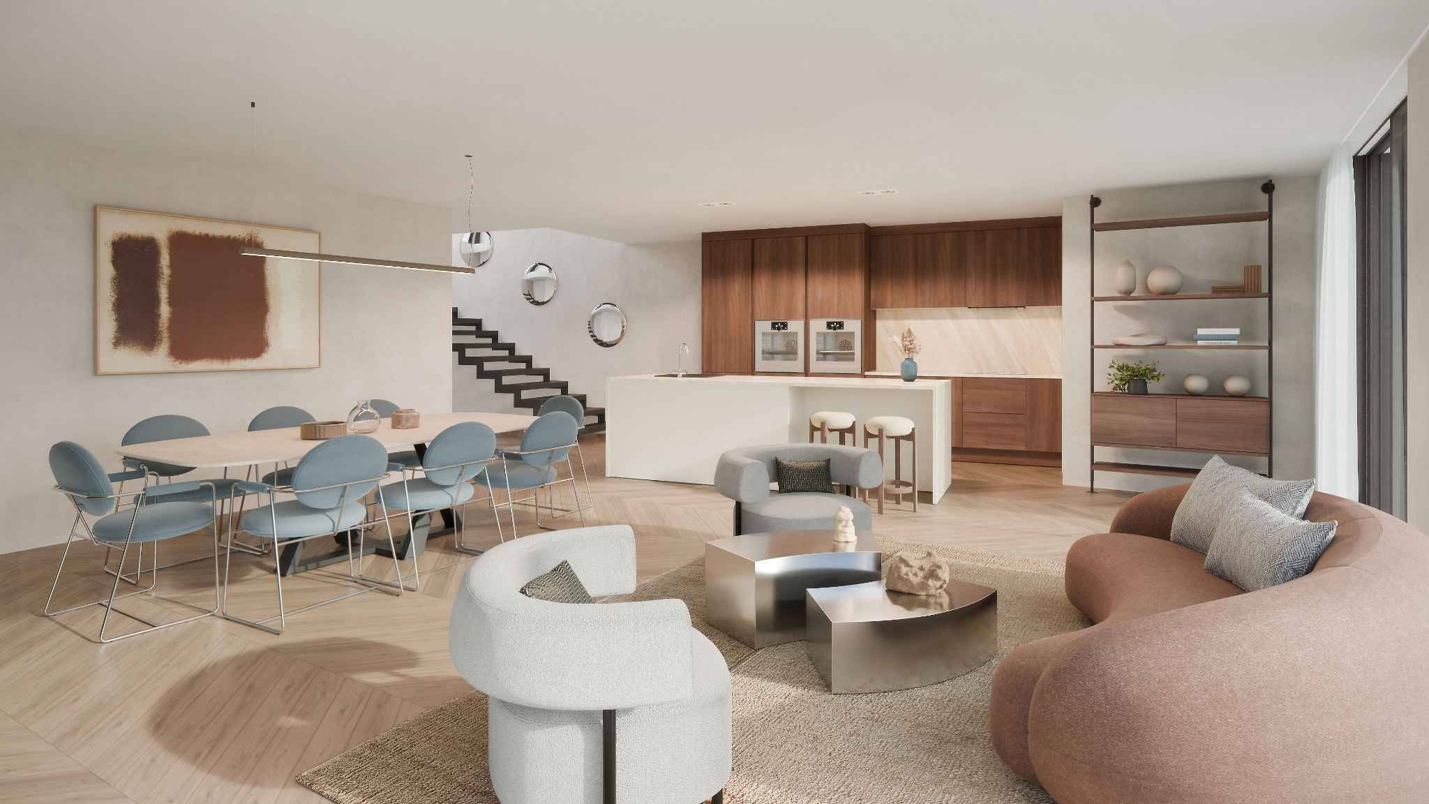 Trois villas de standing sur plans avec vue sur le lac 
Villa C