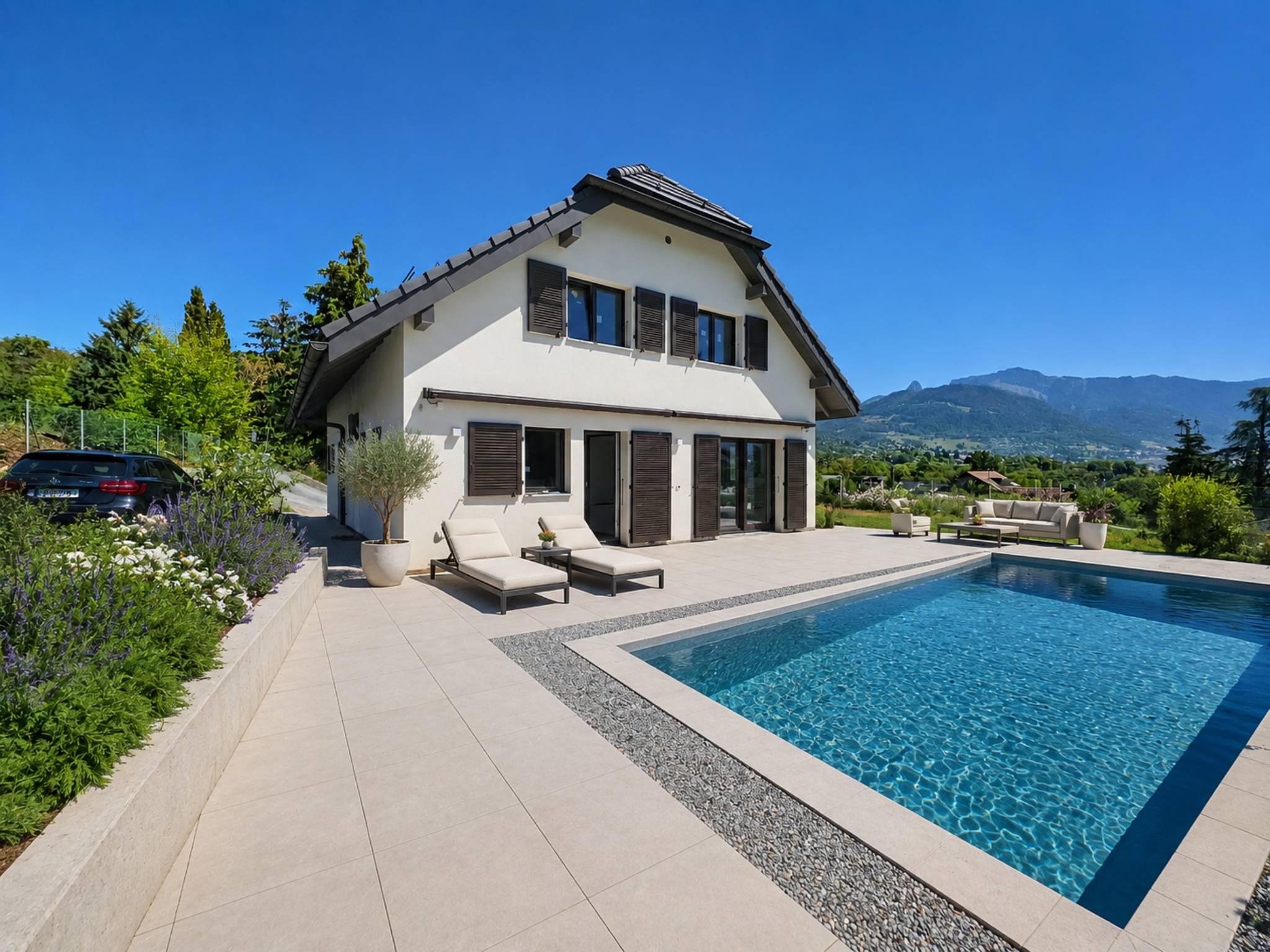 Neuf ! Villa individuelle avec piscine et magnifique vue sur le lac 