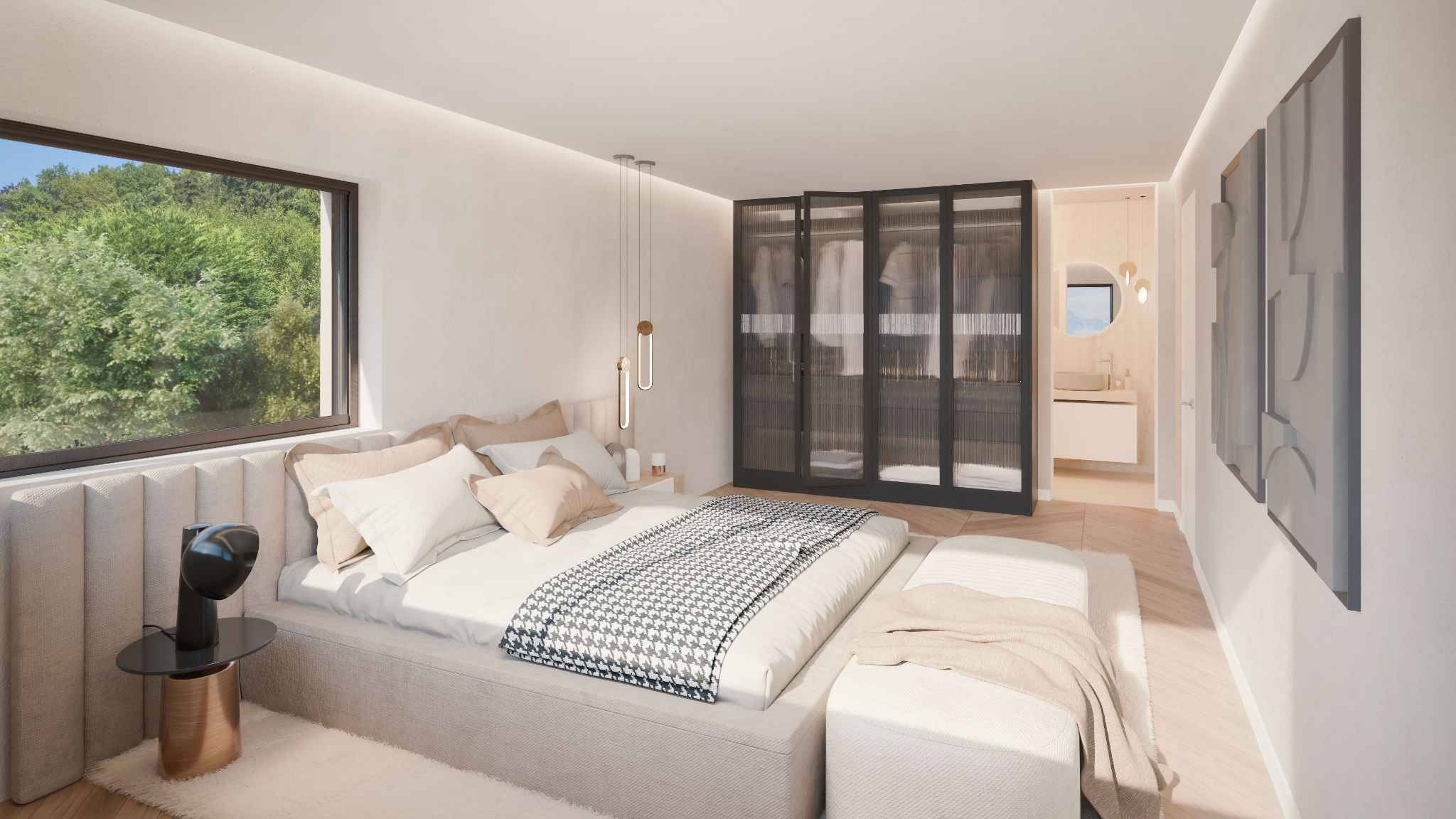 Trois villas de standing sur plans avec vue sur le lac 
Villa C