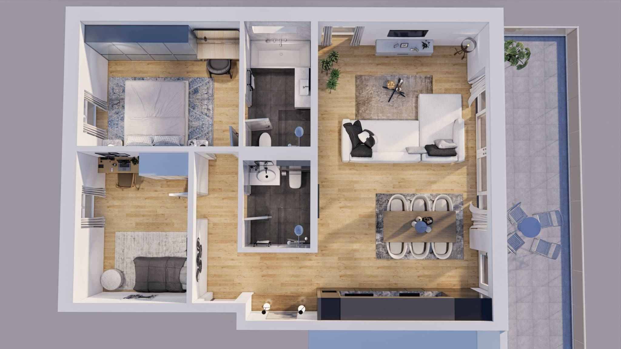 Nouveau projet à proximité de la rivière - appartement de 3.5 pièces au rez-de-chaussée