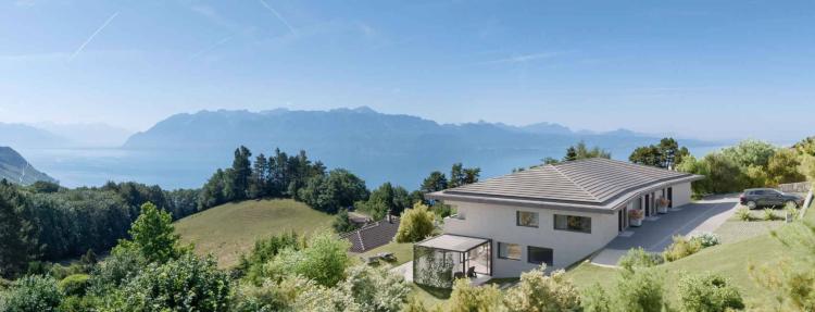 Trois villas de standing sur plans avec vue sur le lac 
Villa B