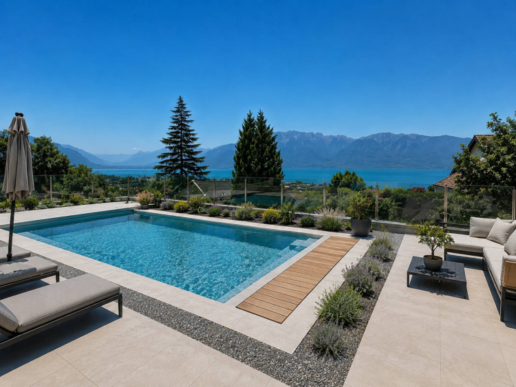 Neuf ! Villa individuelle avec piscine et magnifique vue sur le lac 