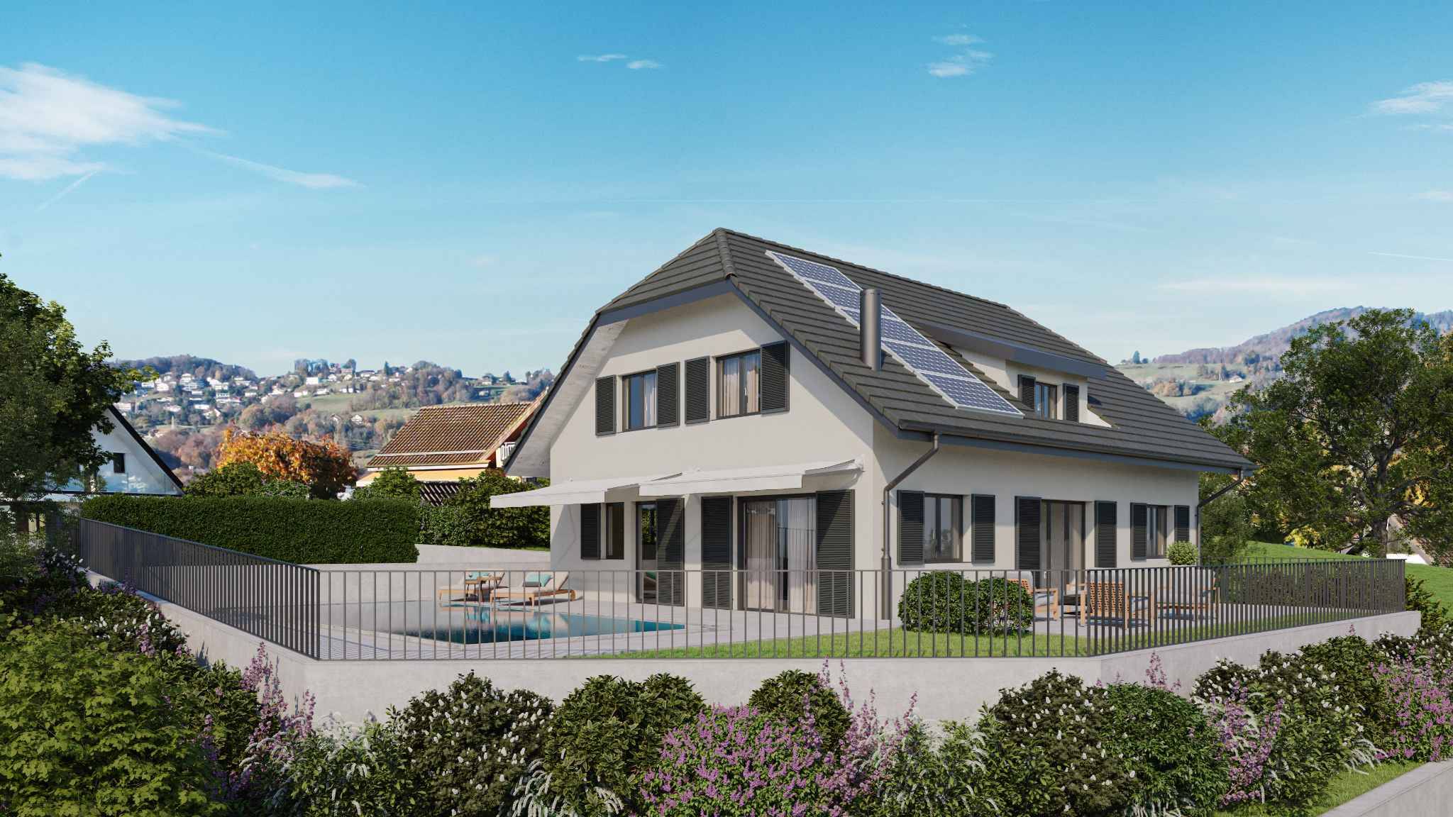 Neuf ! Villa individuelle avec piscine et magnifique vue sur le lac