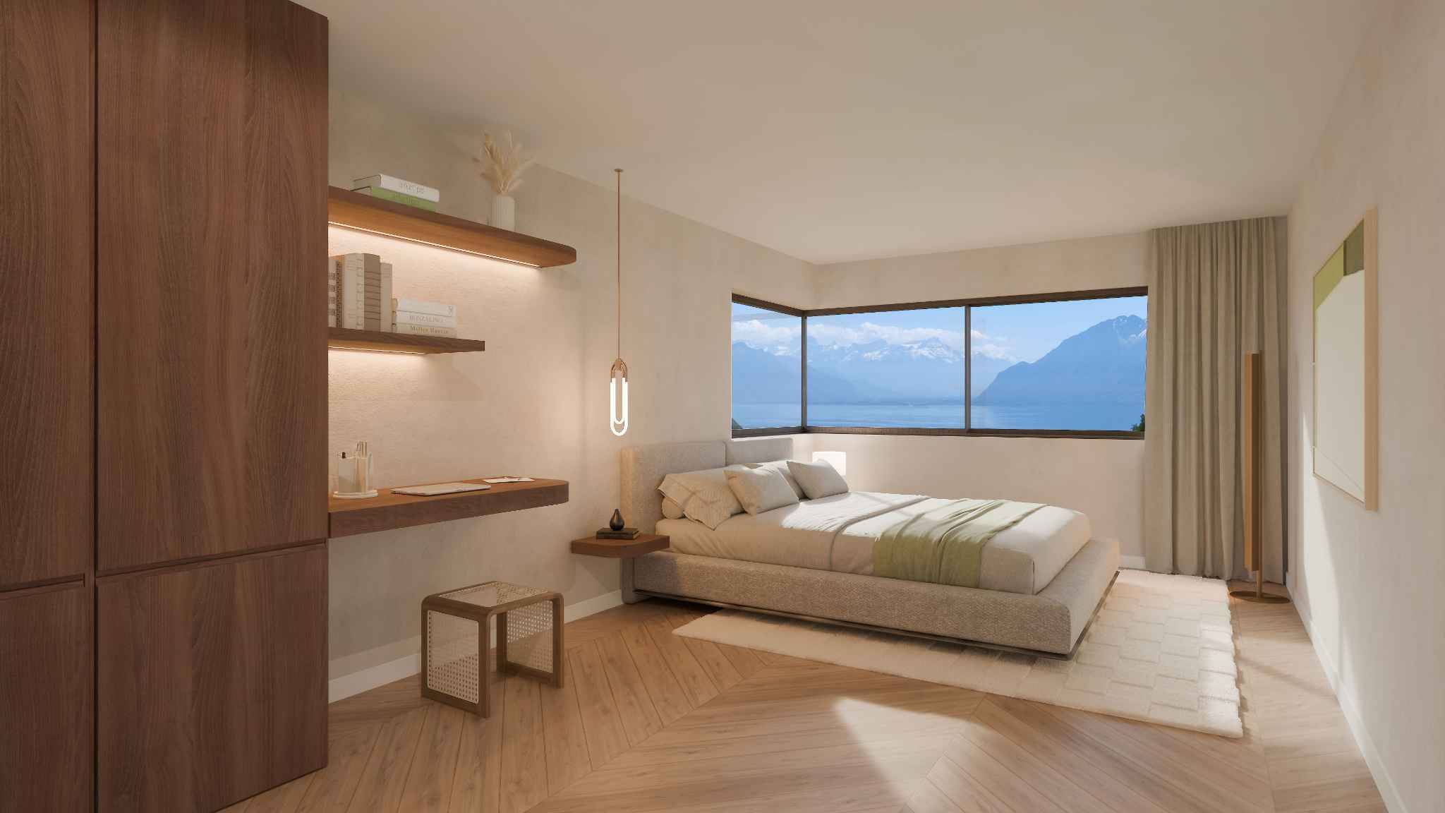 Trois villas de standing sur plans avec vue sur le lac 
Villa C