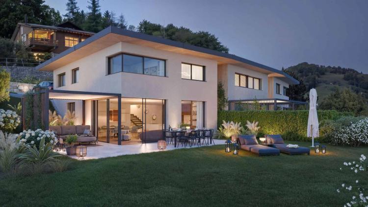 Trois villas de standing sur plans avec vue sur le lac 
Villa B